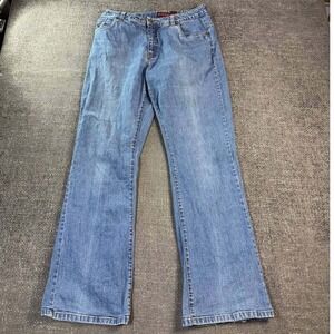 Nevada Flare Denim Jeans Womens 14 Blue Medium Wash Y2K 90s Bootcut Mid Rise